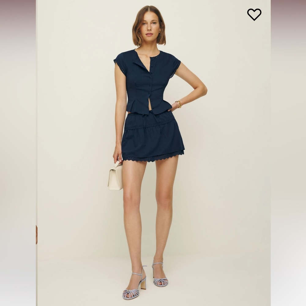 Reformation Valleta Two Piece Set Navy